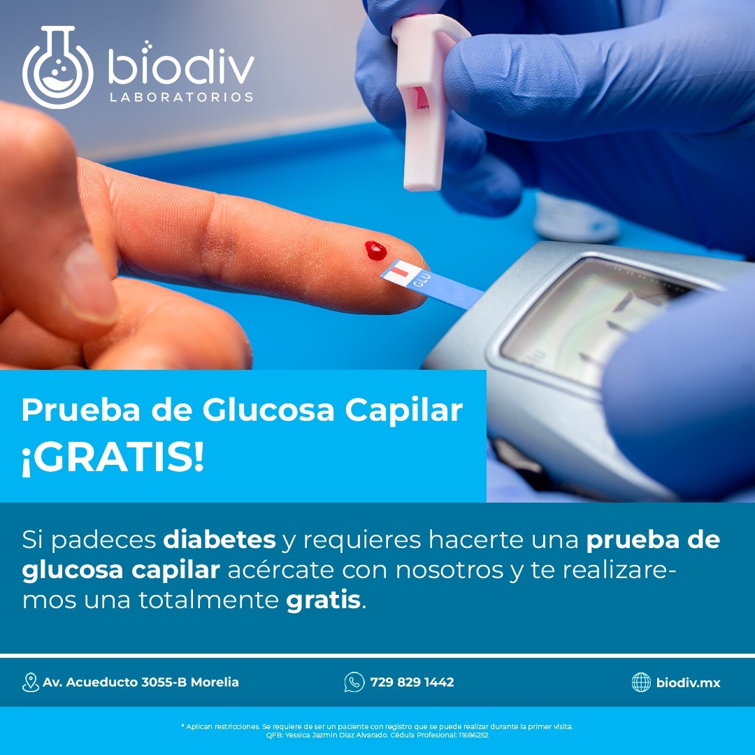 Prueba de Glucosa Capilar Gratis Laboratorio de Analisis Clinicos Morelia