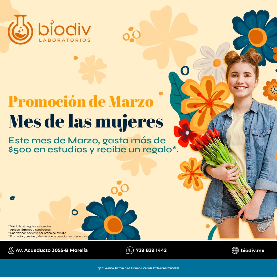 Promoción Mes de la Mujer Laboratorio Análisis Clínicos Morelia