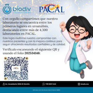 Primeros Lugares Uroanálisis Pacal laboratorio análisis clínicos Morelia Biodiv